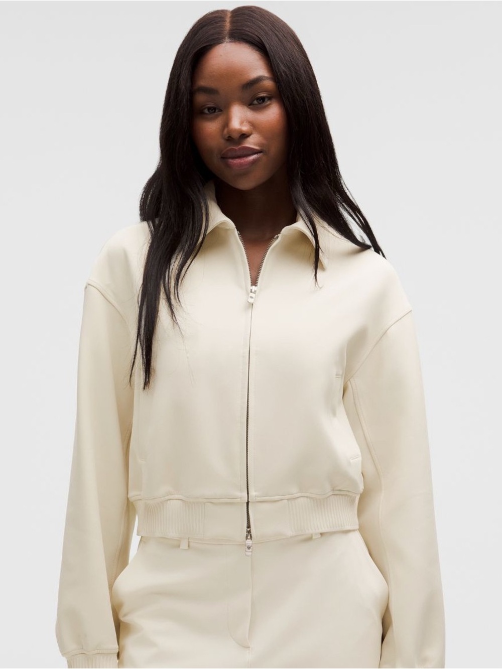 Day-drift boomer jacket! lululemon athletica Cropped Zip Bomber Jacket in Cream